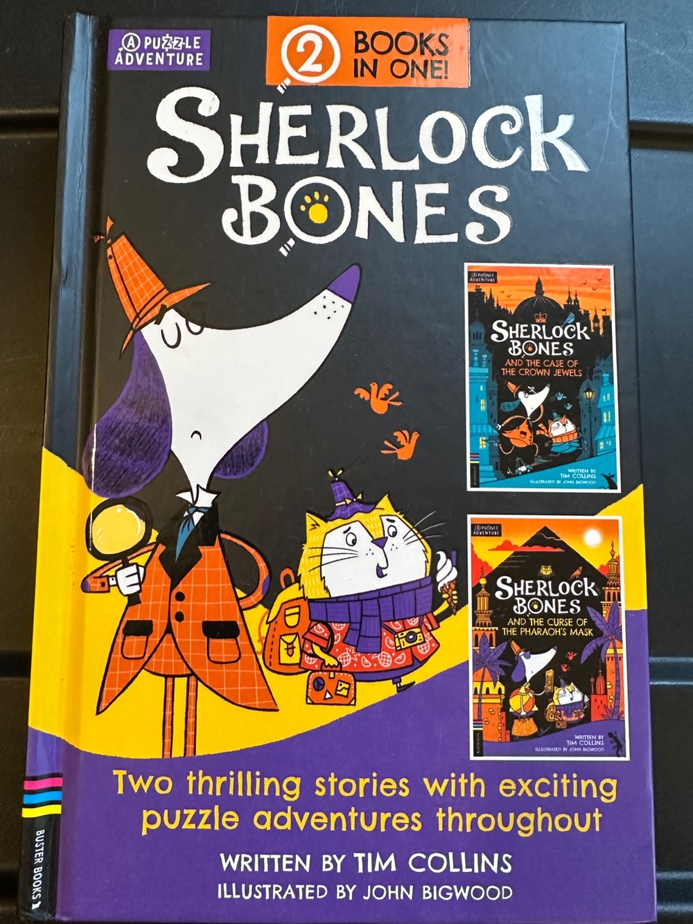 Sherlock Bones Book - Hardback - Contains 2 Novels - Kids Fiction Dogs